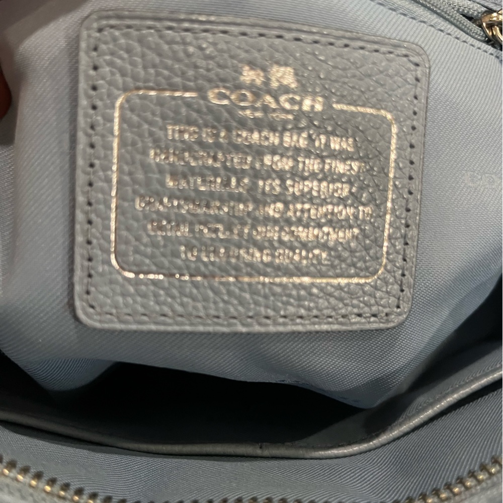 Coach Nolita Blue Floral print pebbled leather satchel shoulder bag - Picture 9 of 11